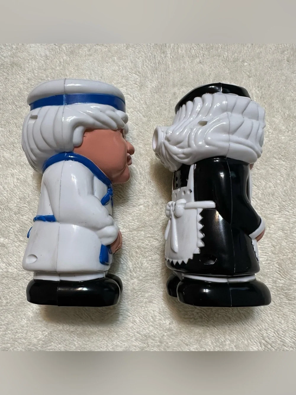 Vintage 90s Novelty Chef and Maid Sound Salt and Pepper Shakers Battery Operated